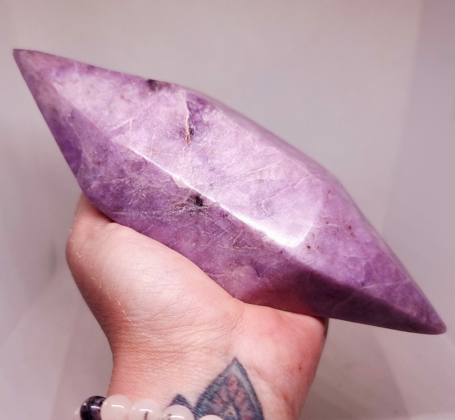 LEPIDOLITE DOUBLE TERMINATED CRYSTAL WAND  - AKASHIC RECORDS