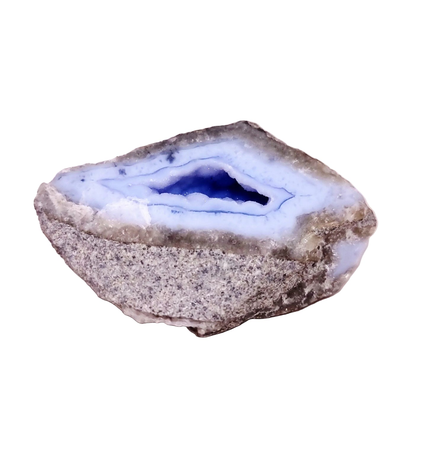 BLUE LACE AGATE GEODE 174 g - COMMUNICATION & COURAGE
