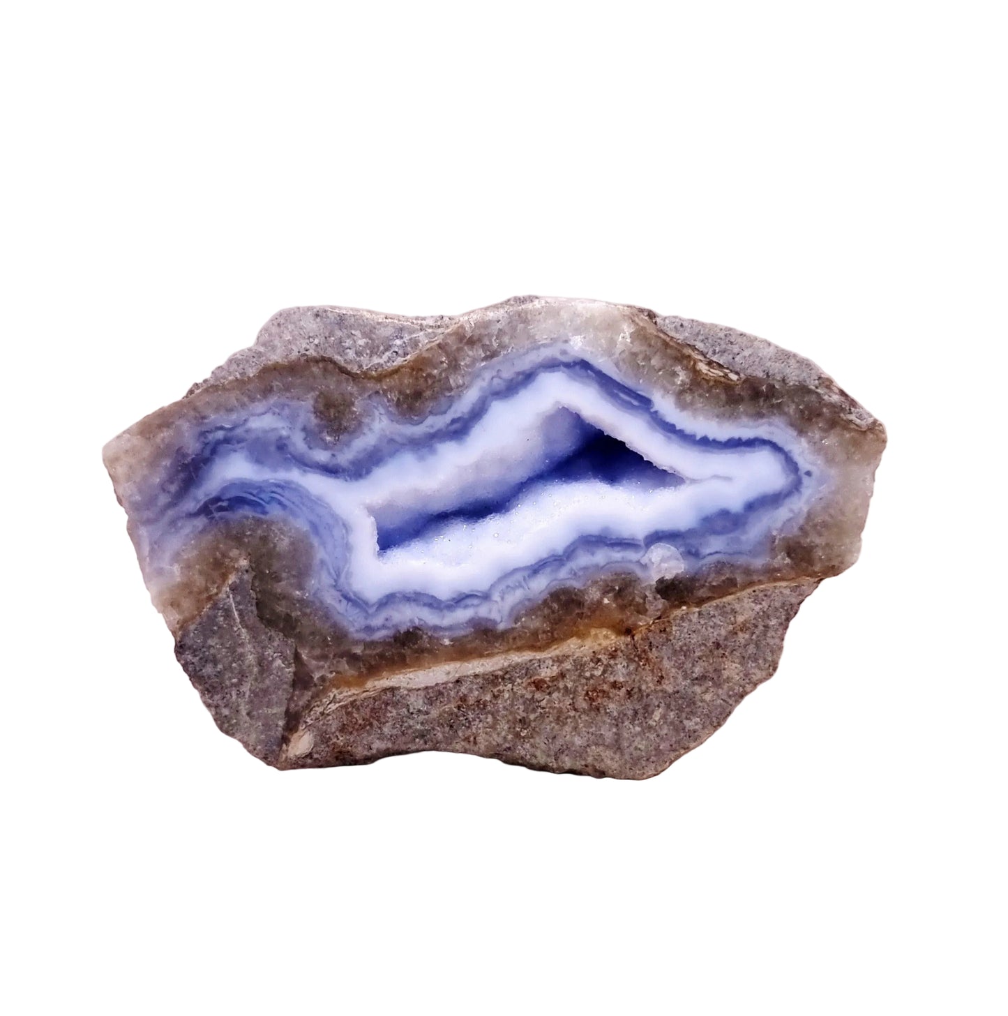 BLUE LACE AGATE GEODE 181 g - COMMUNICATION & COURAGE