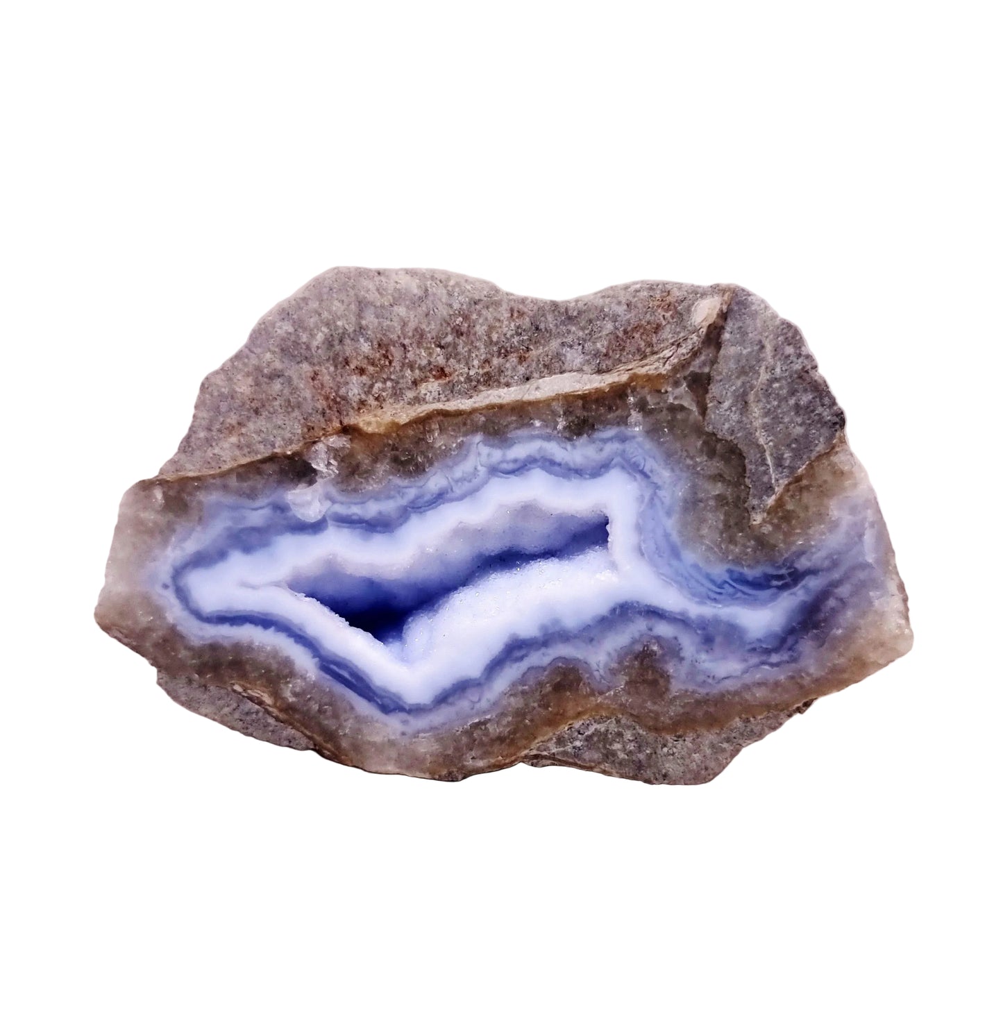 BLUE LACE AGATE GEODE 181 g - COMMUNICATION & COURAGE