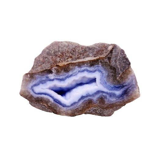 BLUE LACE AGATE GEODE 181 g - COMMUNICATION & COURAGE