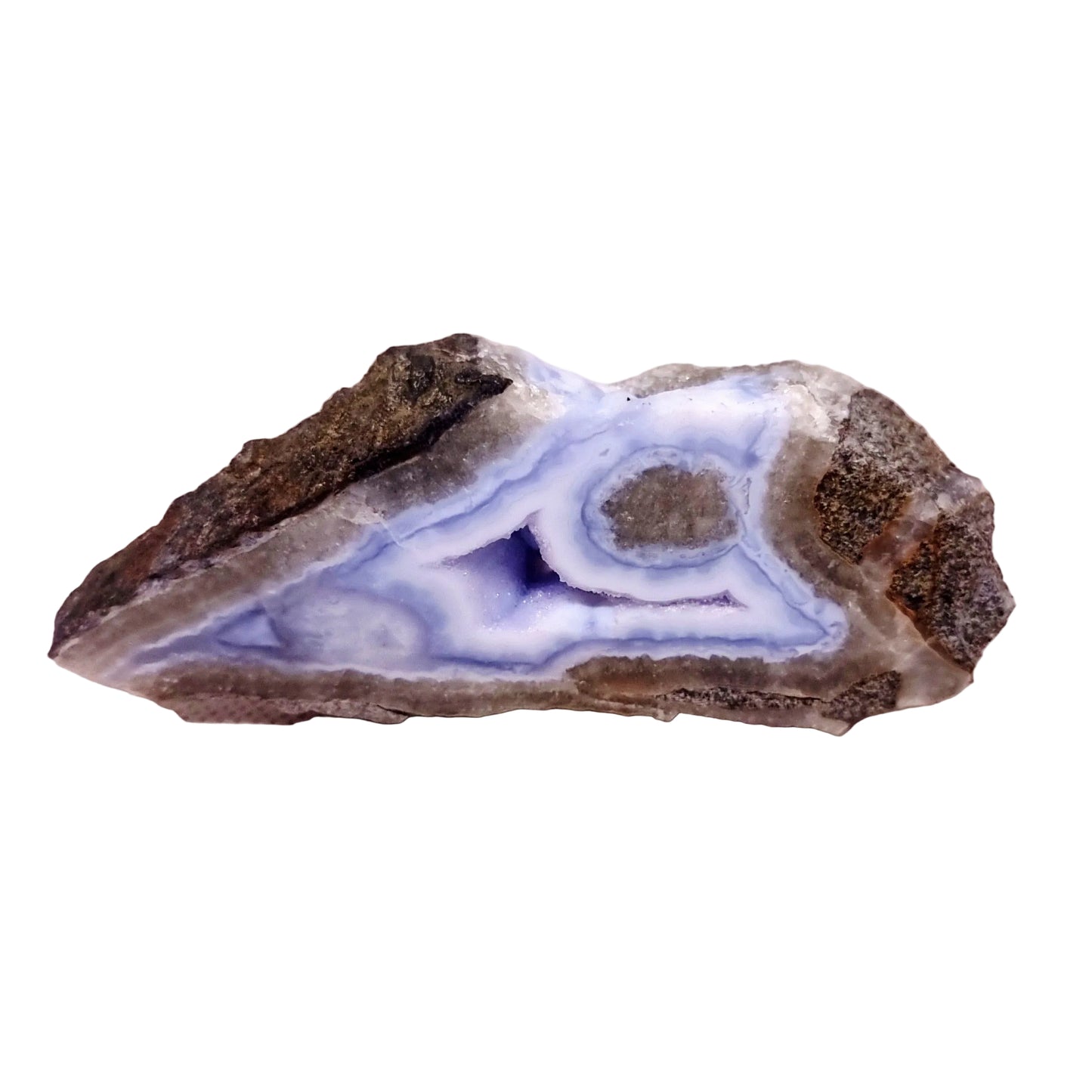 BLUE LACE AGATE GEODE 148 g - COMMUNICATION & COURAGE