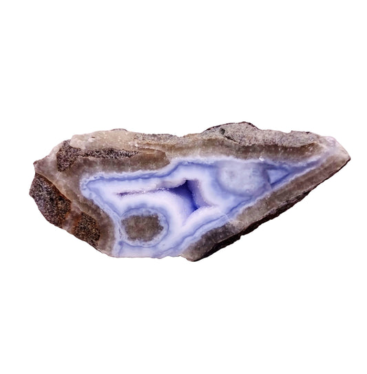 BLUE LACE AGATE GEODE 148 g - COMMUNICATION & COURAGE