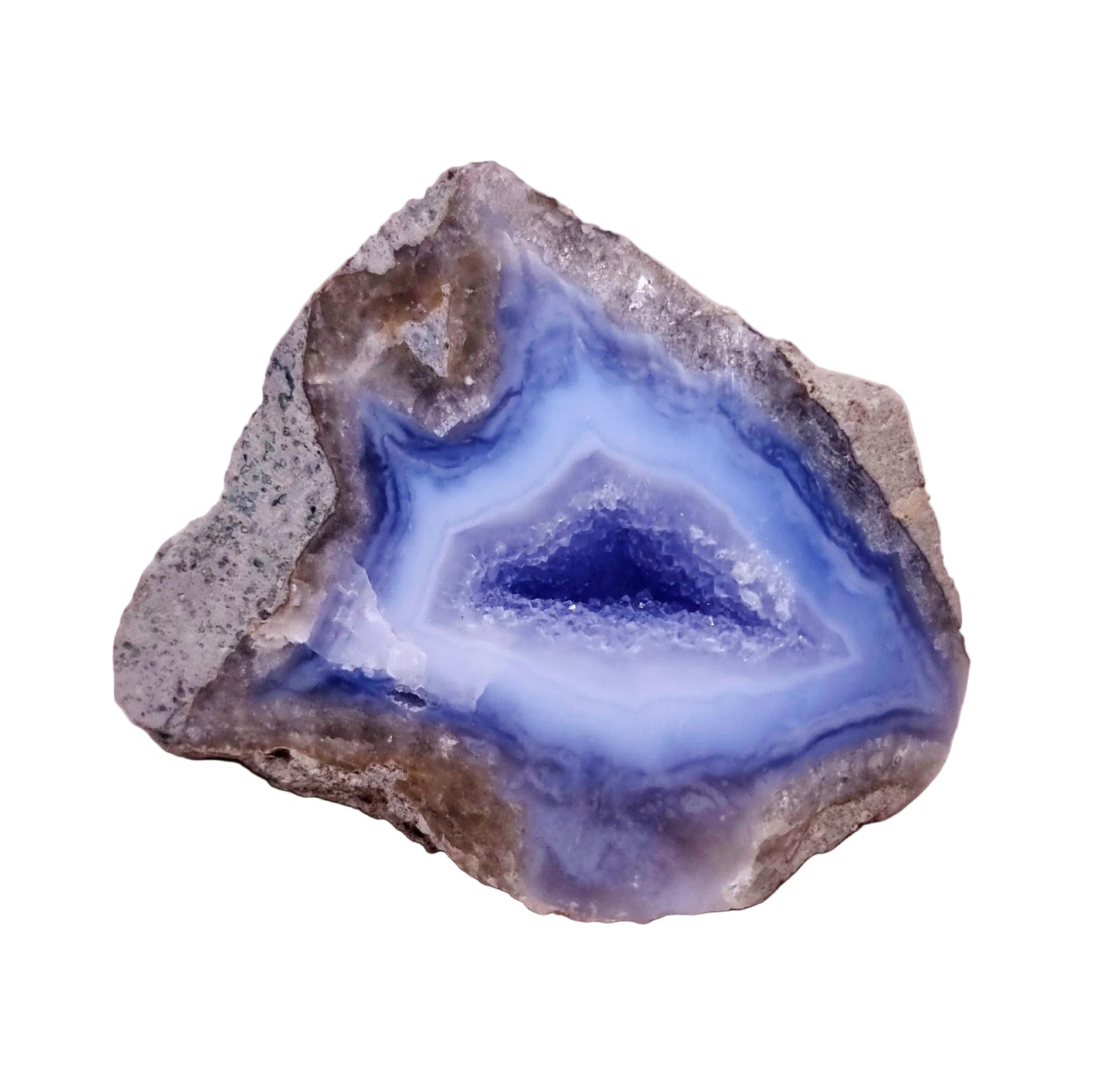 BLUE LACE AGATE GEODE 160 g - COMMUNICATION & COURAGE