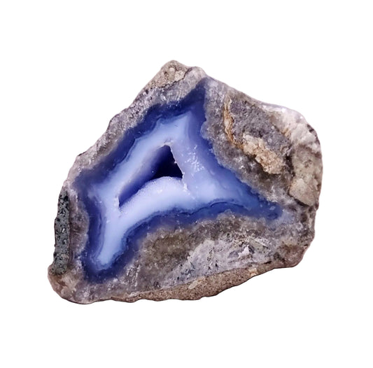 BLUE LACE AGATE GEODE 168 g - COMMUNICATION & COURAGE