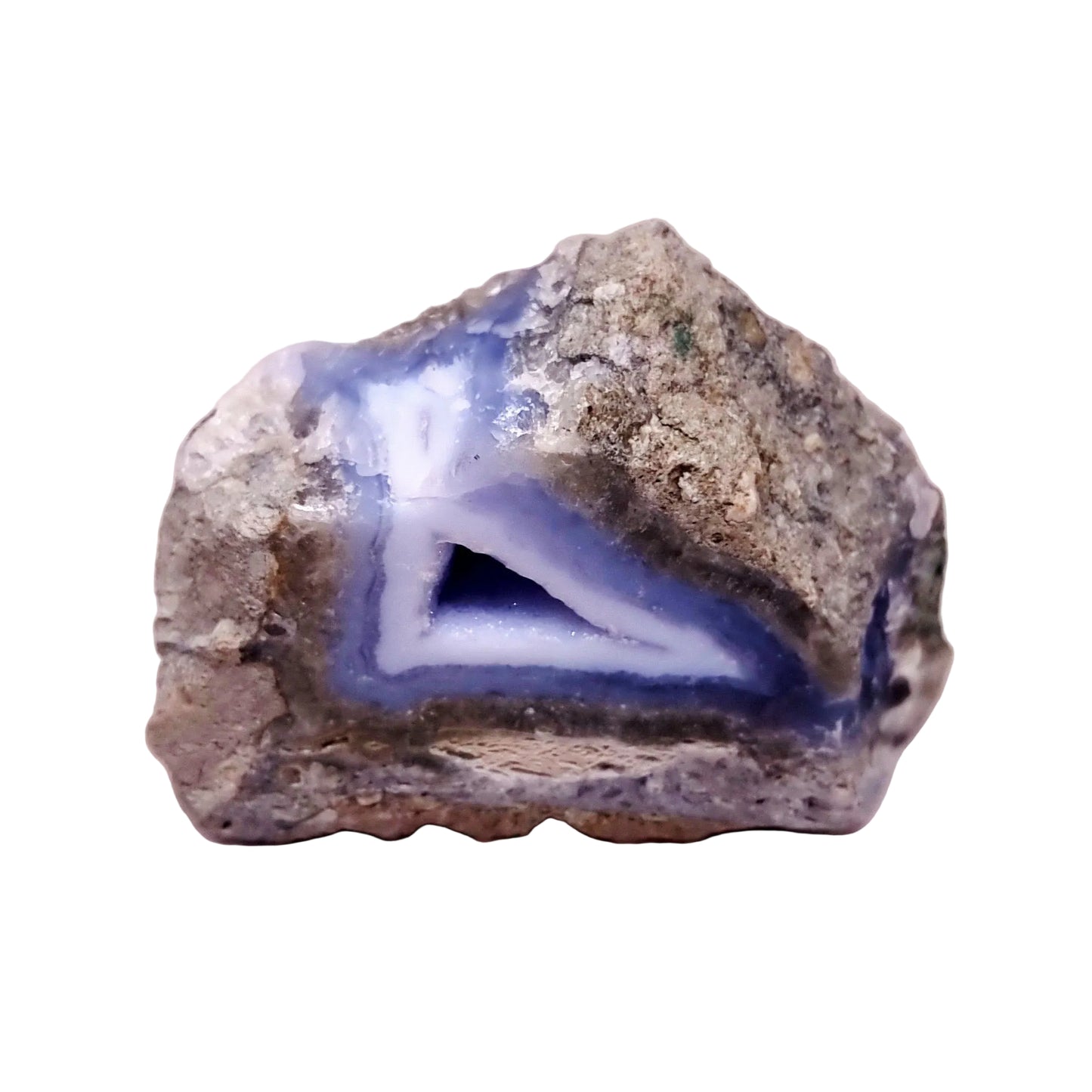 BLUE LACE AGATE GEODE 168 g - COMMUNICATION & COURAGE
