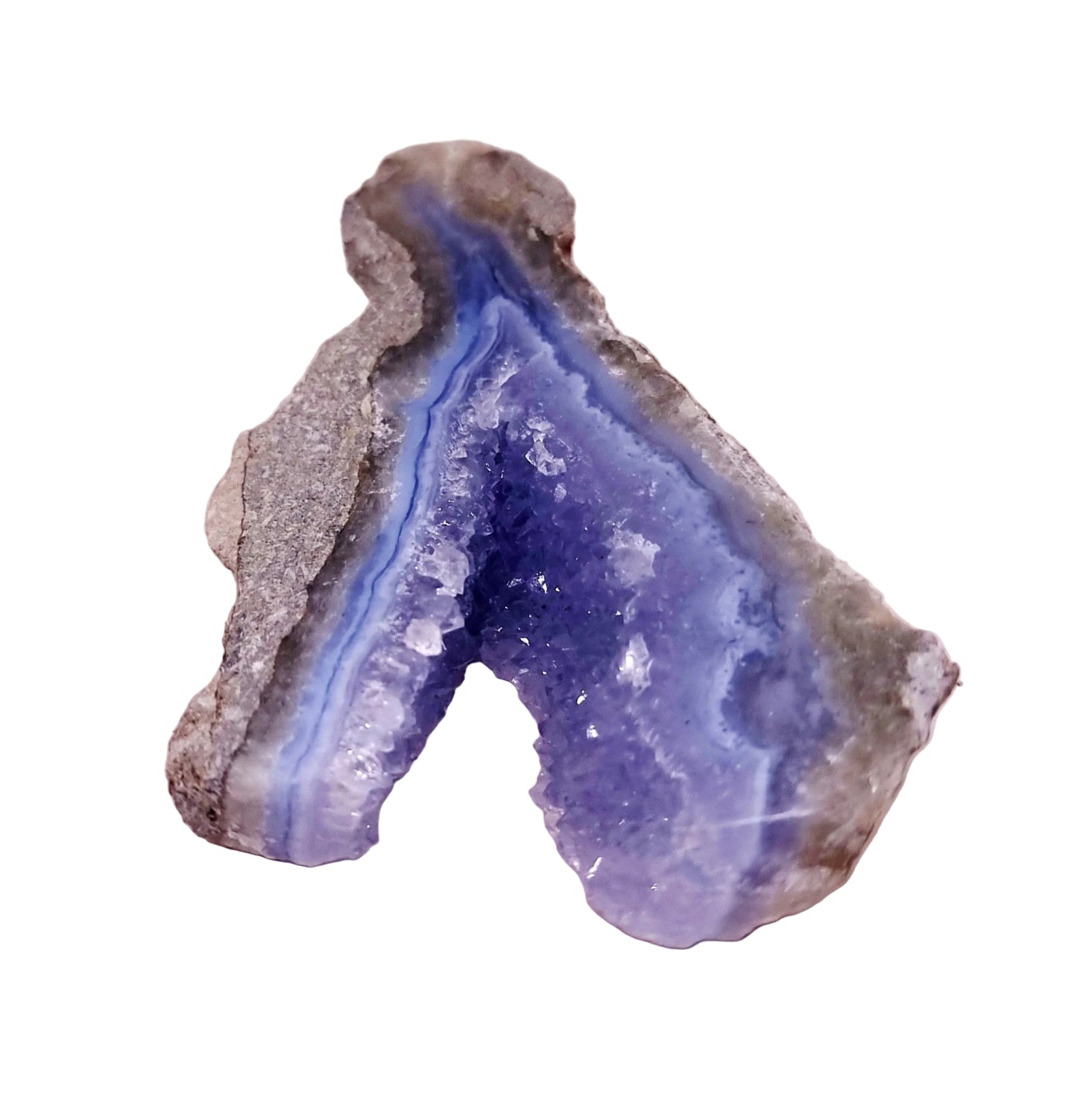 BLUE LACE AGATE GEODE 182 g - COMMUNICATION & COURAGE