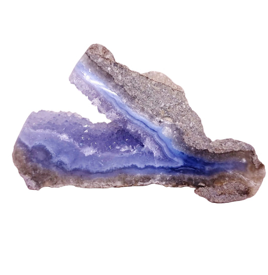 BLUE LACE AGATE GEODE 182 g - COMMUNICATION & COURAGE