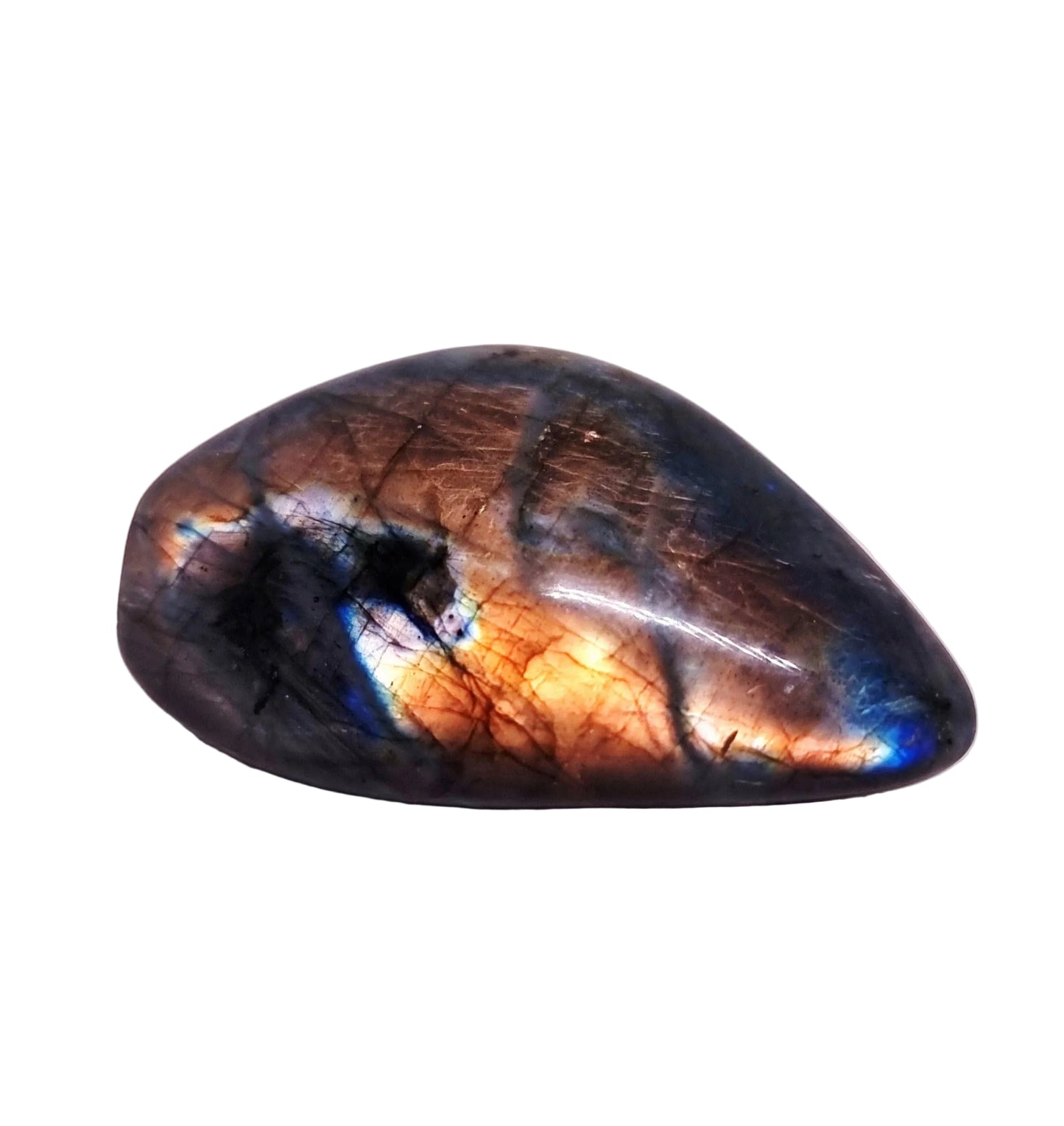 BLUE & ORANGE FLASH LABRADORITE FREEFORM 171 g - CLAIRVOYANCE