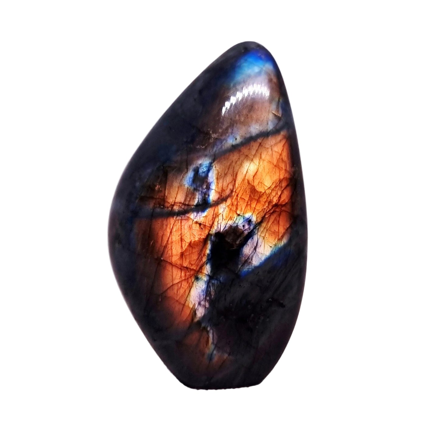 BLUE & ORANGE FLASH LABRADORITE FREEFORM 171 g - CLAIRVOYANCE