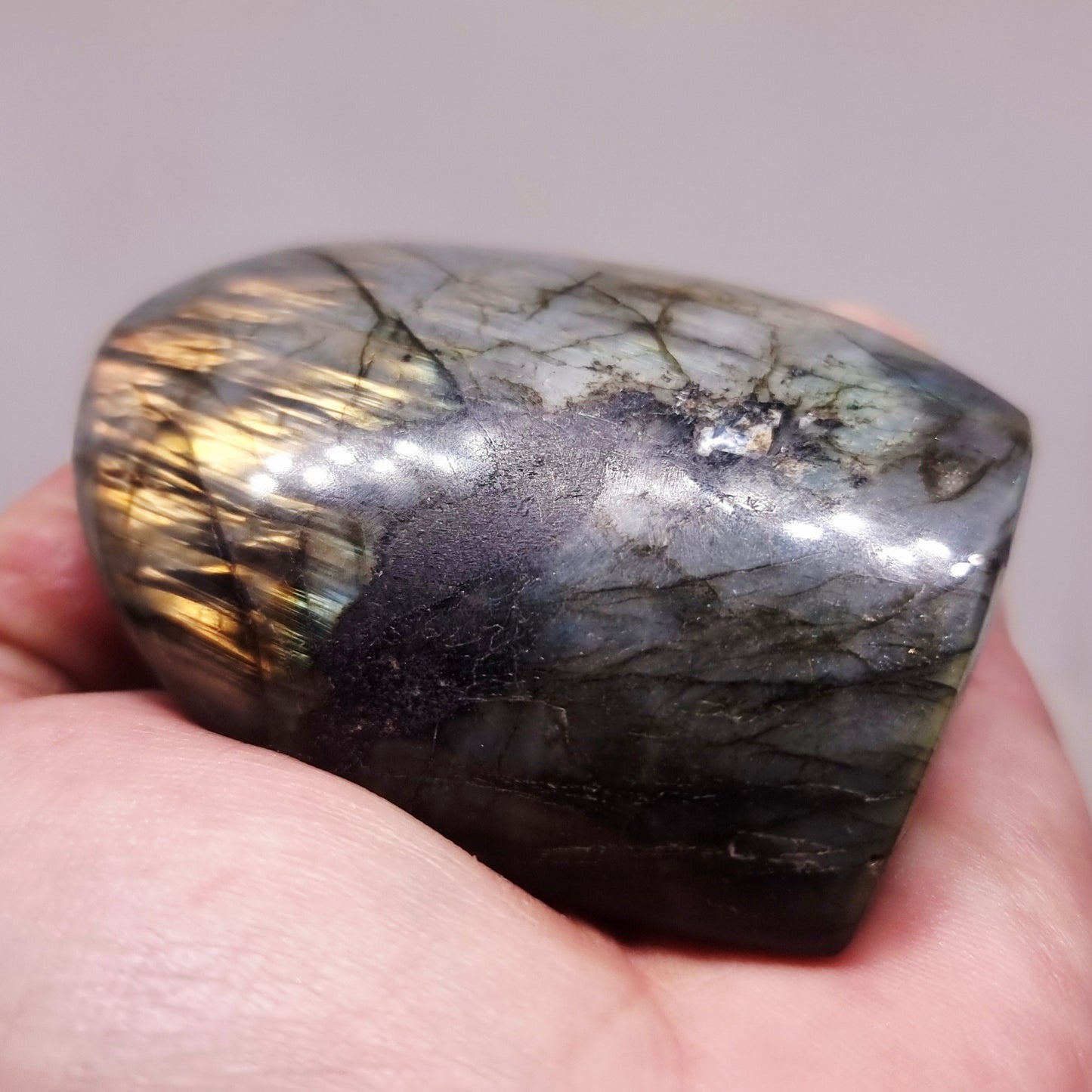 ORANGE FLASH LABRADORITE FREEFORM 142 g - CLAIRVOYANCE