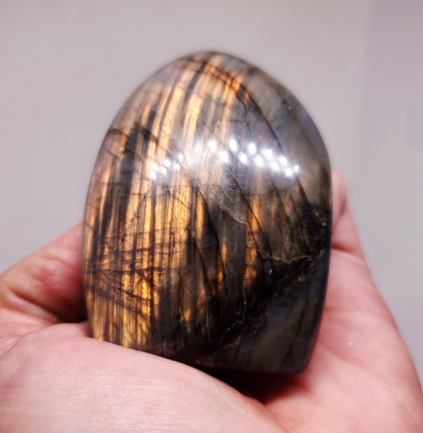 ORANGE FLASH LABRADORITE FREEFORM 142 g - CLAIRVOYANCE