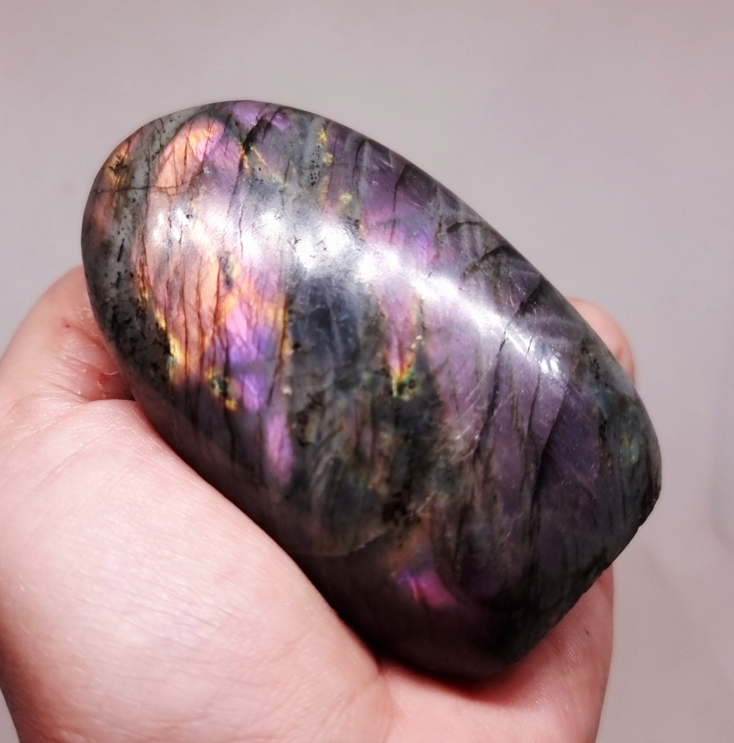 RARE PINK & ORANGE FLASH LABRADORITE FREEFORM 208 g - CLAIRVOYANCE