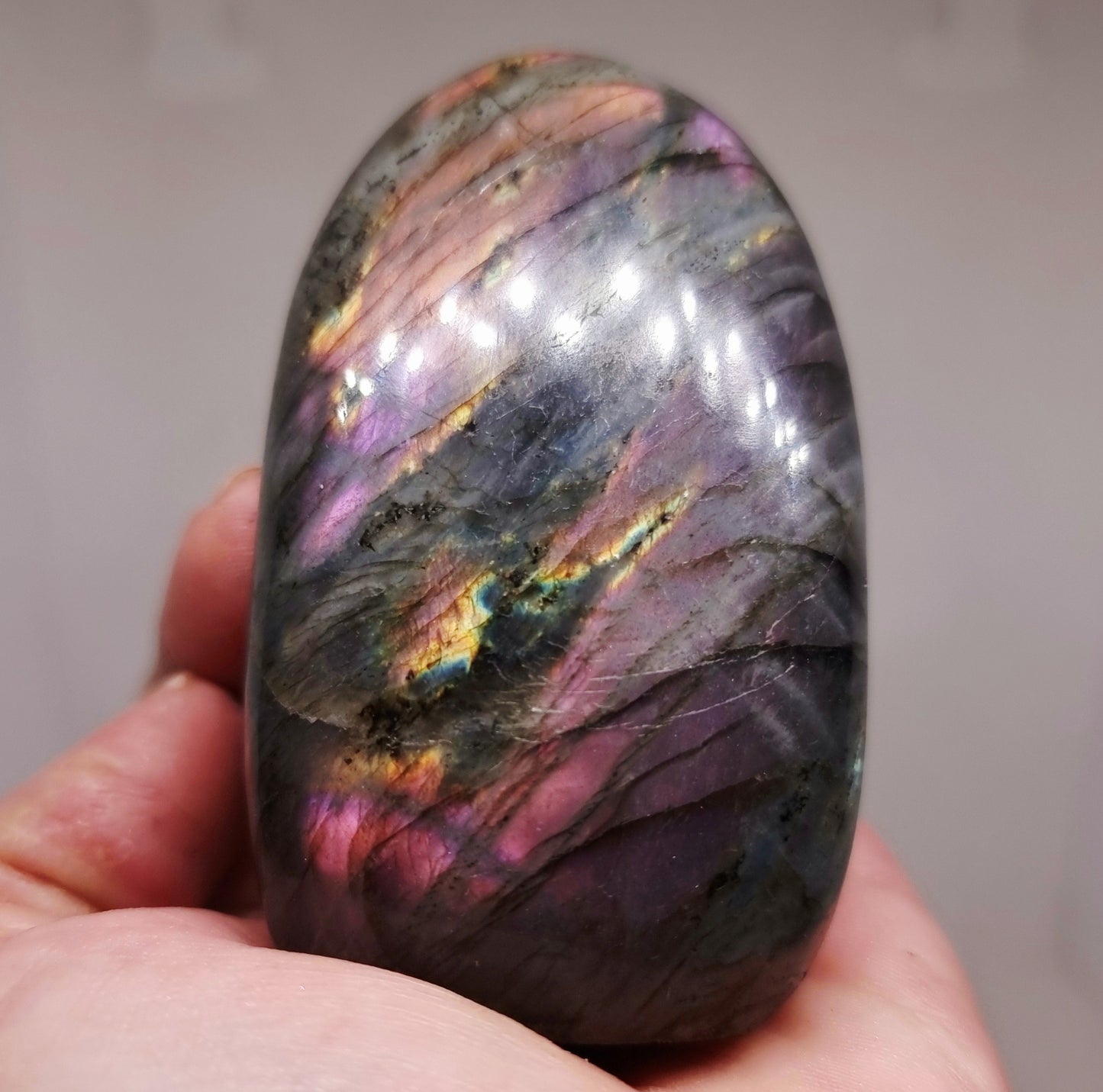 RARE PINK & ORANGE FLASH LABRADORITE FREEFORM 208 g - CLAIRVOYANCE
