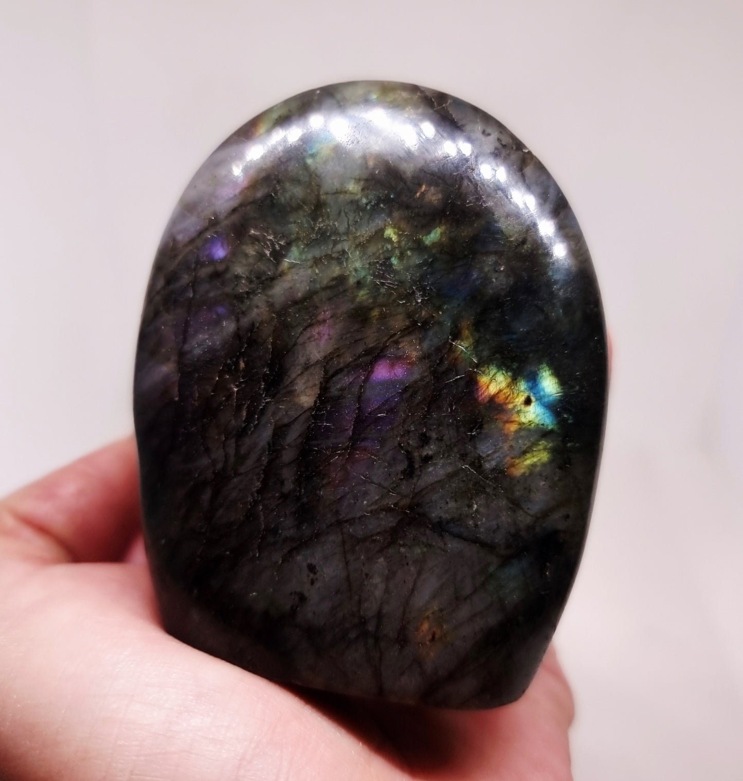 BLUE & GREEN FLASH LABRADORITE FREEFORM 198 g - CLAIRVOYANCE