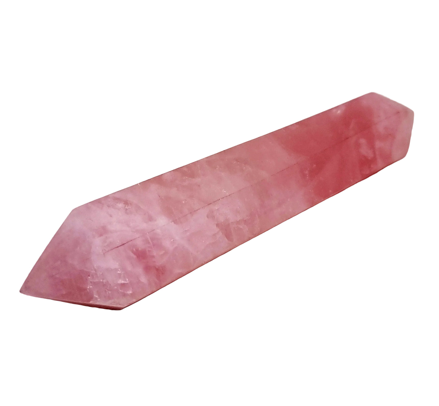 ROSE QUARTZ DOUBLE TERMINATED WAND - UNCONDITIONAL LOVE