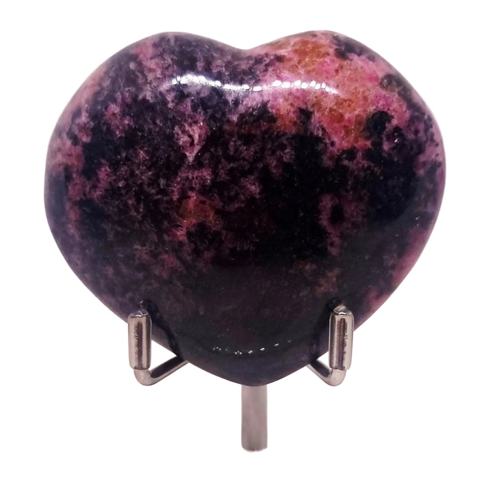 Rhodonite Polished Heart 263 G - Wildlings Crystals South Africa