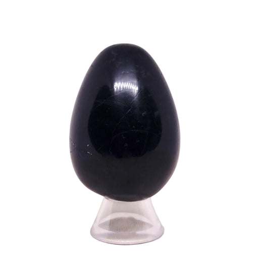 BLACK TOURMALINE POLISHED EGGS - SHAMANIC PROTECTION