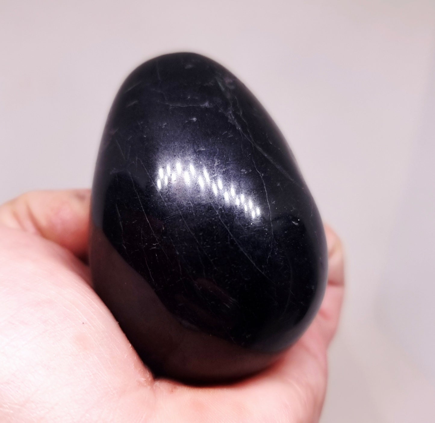 BLACK TOURMALINE POLISHED EGGS - SHAMANIC PROTECTION