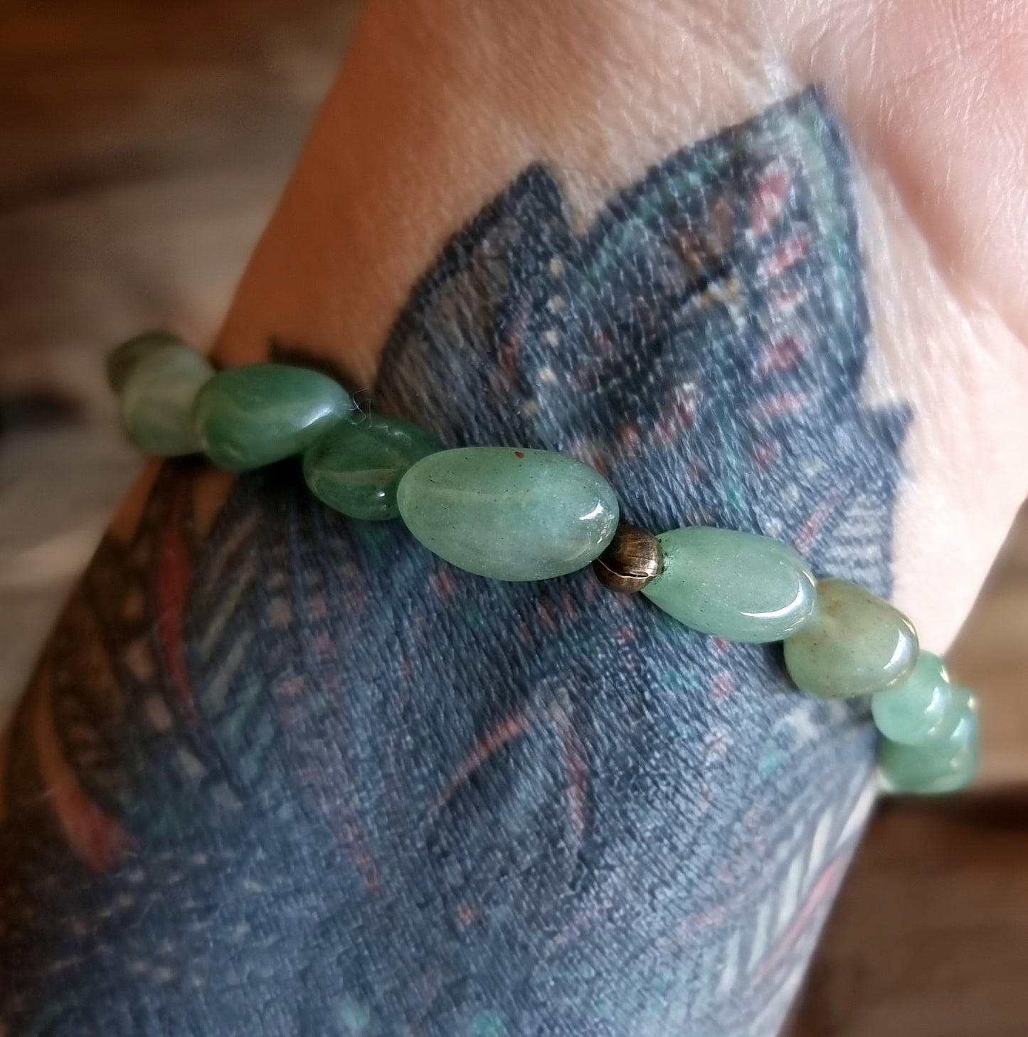 GREEN AVENTURINE NUGGET BRACELET - PROSPERITY & LUCK