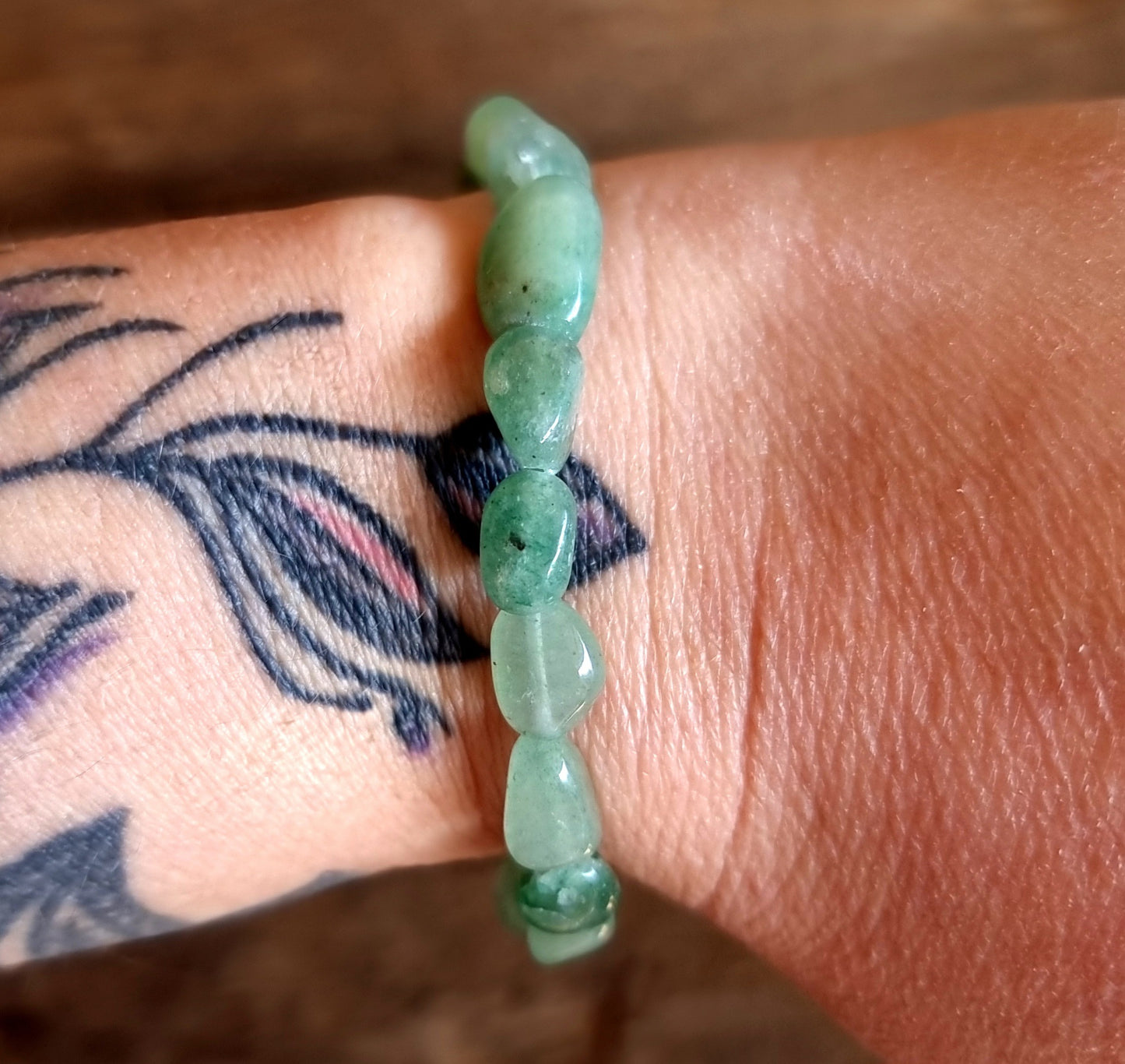 GREEN AVENTURINE NUGGET BRACELET - PROSPERITY & LUCK