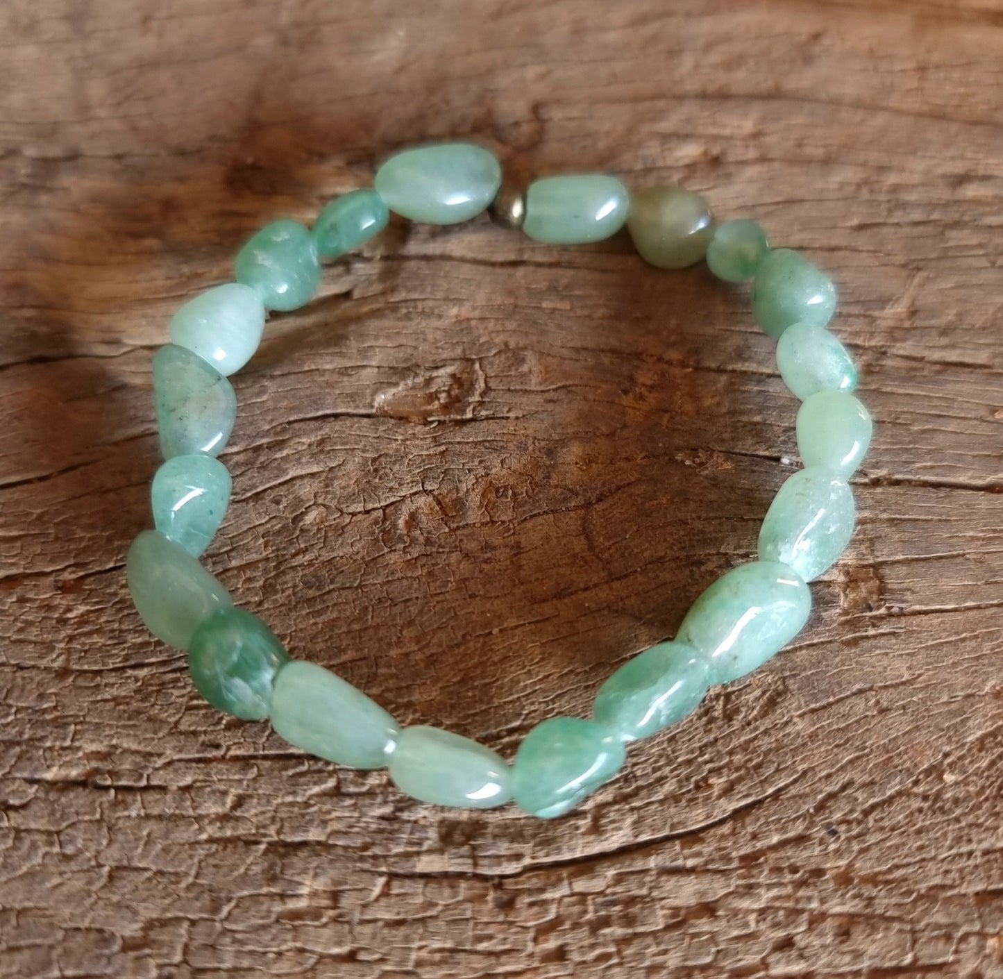 GREEN AVENTURINE NUGGET BRACELET - PROSPERITY & LUCK