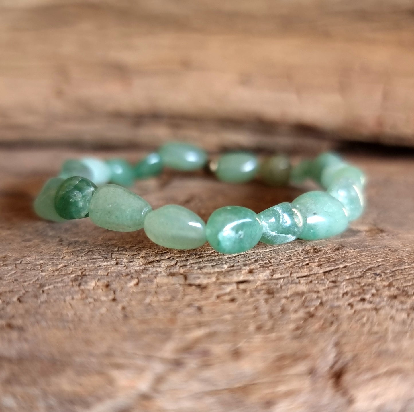 GREEN AVENTURINE NUGGET BRACELET - PROSPERITY & LUCK