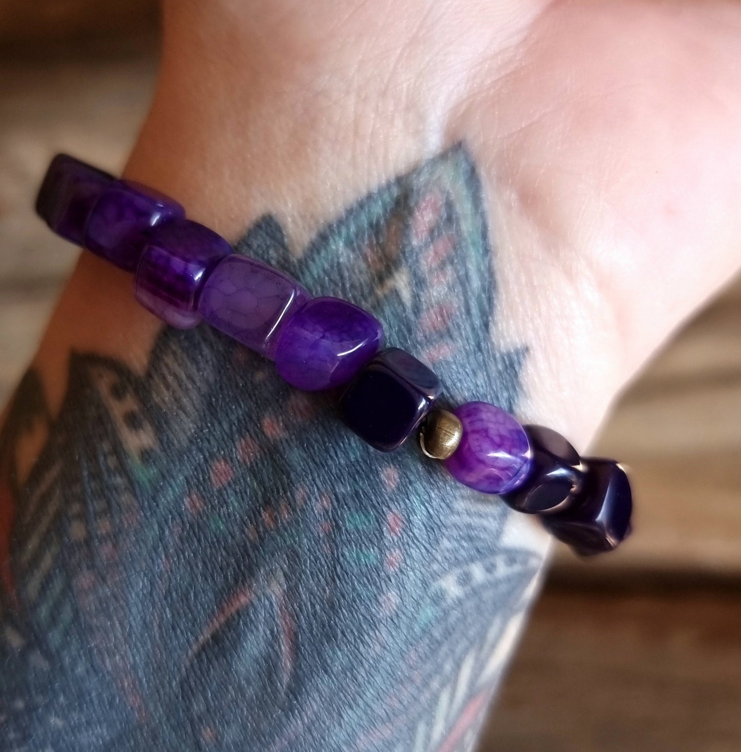 PURPLE AGATE NUGGET BRACELET - INTUITION