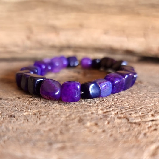 PURPLE AGATE NUGGET BRACELET - INTUITION