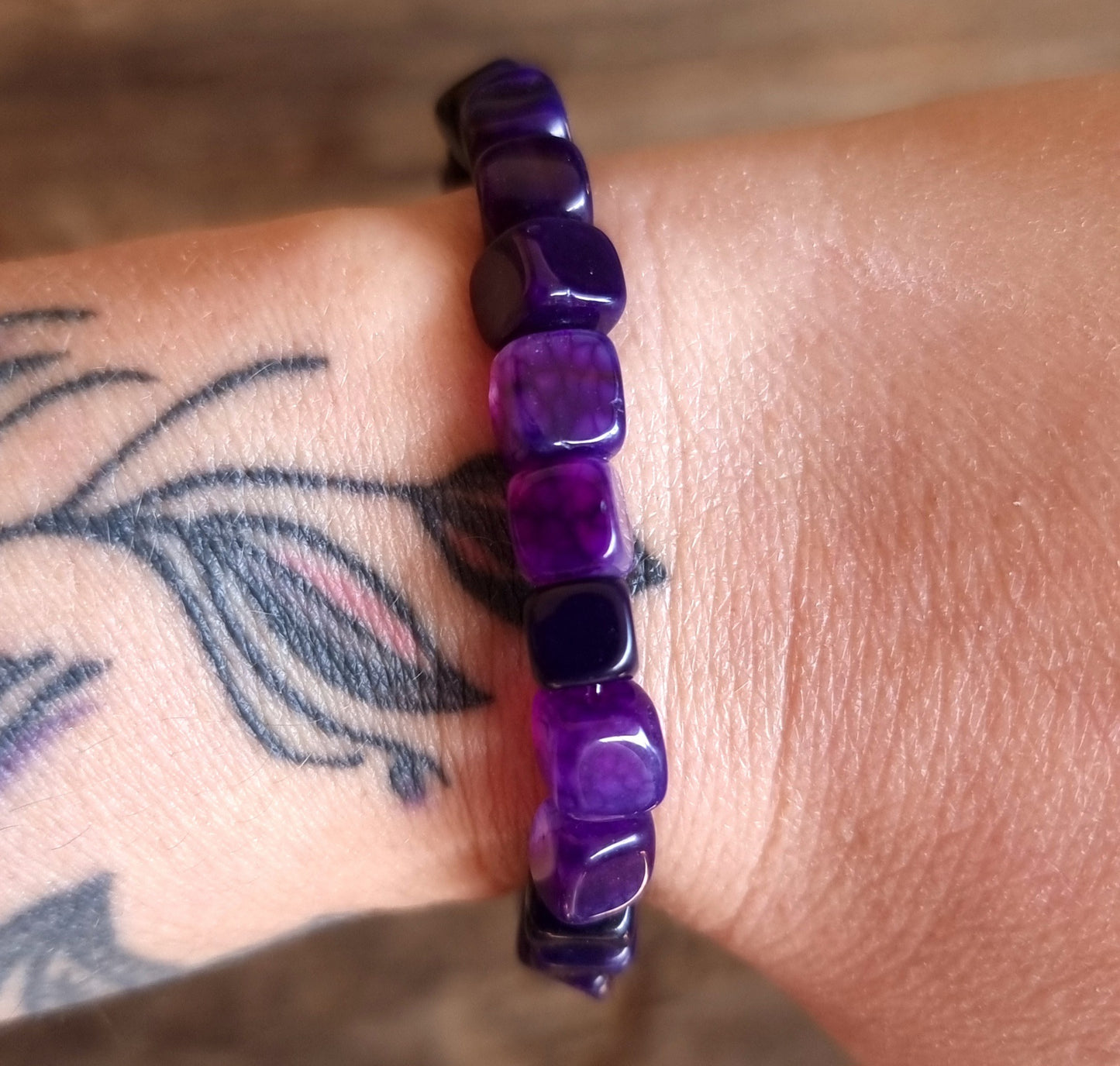 PURPLE AGATE NUGGET BRACELET - INTUITION