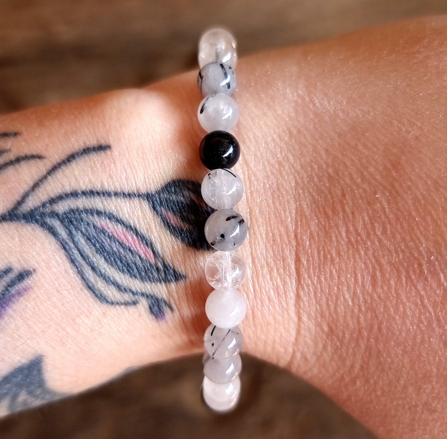 TOURMALATED QUARTZ BRACELET 6 mm - PROTECTION