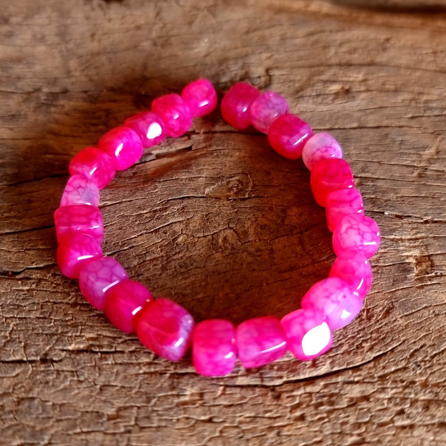 PINK AGATE  NUGGET BRACELET - HARMONY
