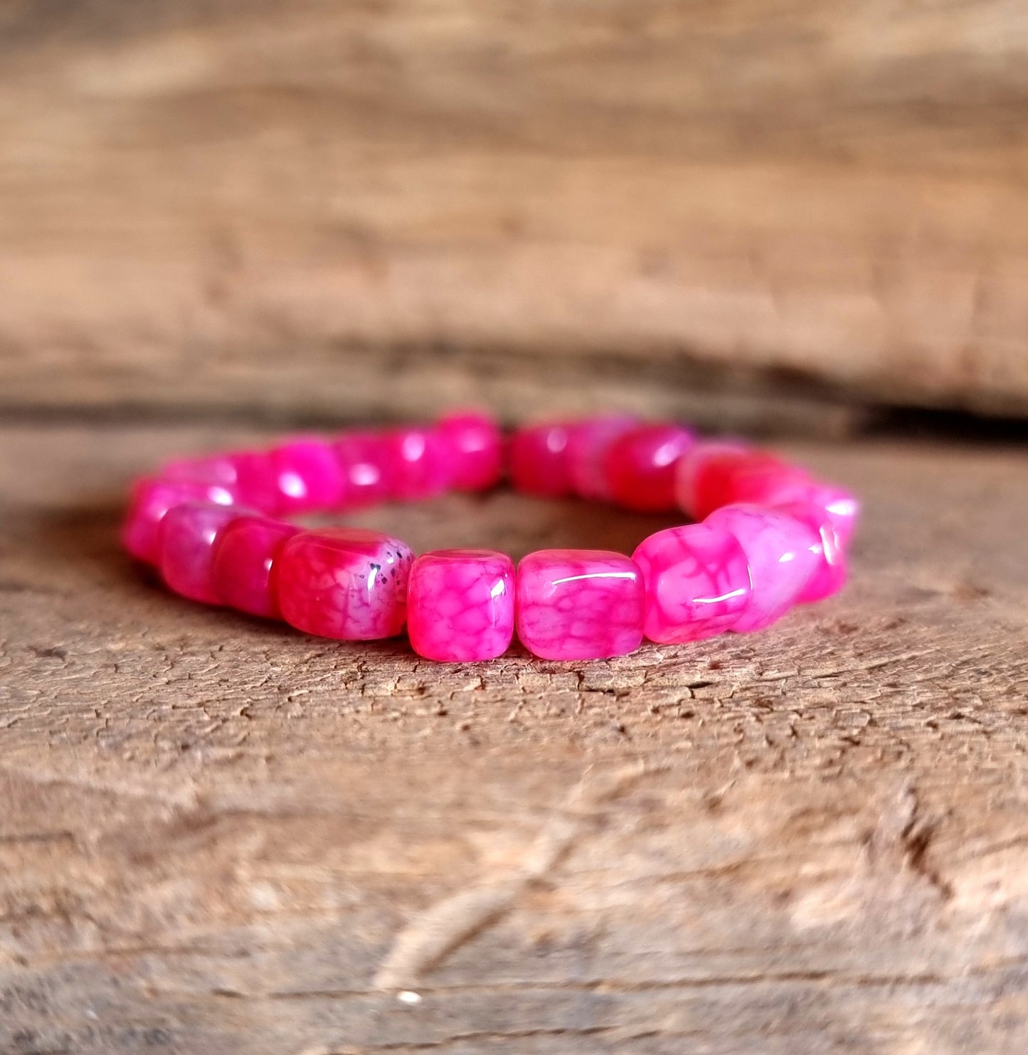 PINK AGATE  NUGGET BRACELET - HARMONY