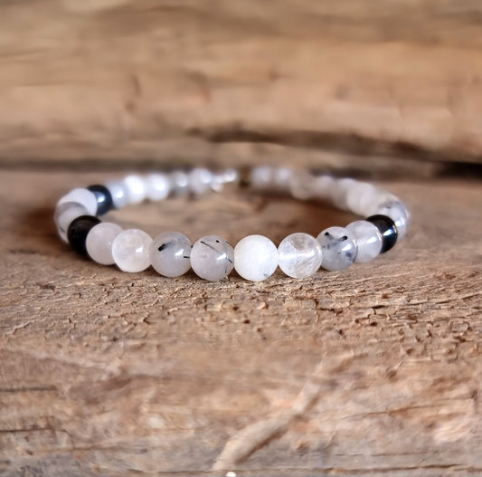 TOURMALATED QUARTZ BRACELET 6 mm - PROTECTION