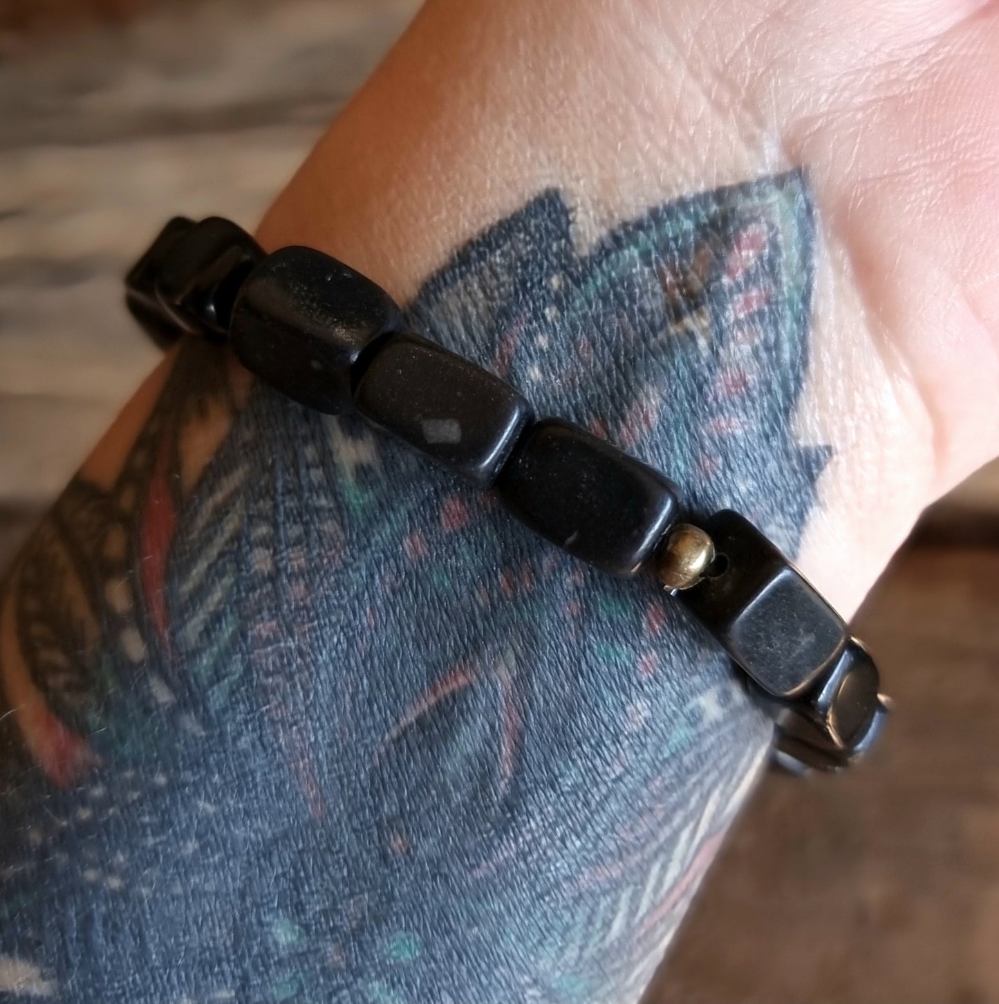 BLACK OBSIDIAN NUGGET BRACELET - PROTECTION