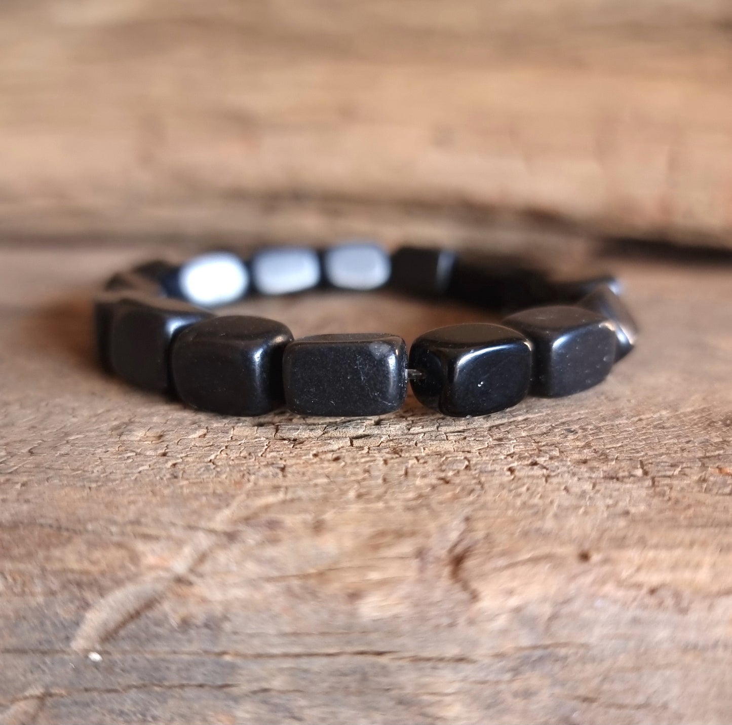 BLACK OBSIDIAN NUGGET BRACELET - PROTECTION
