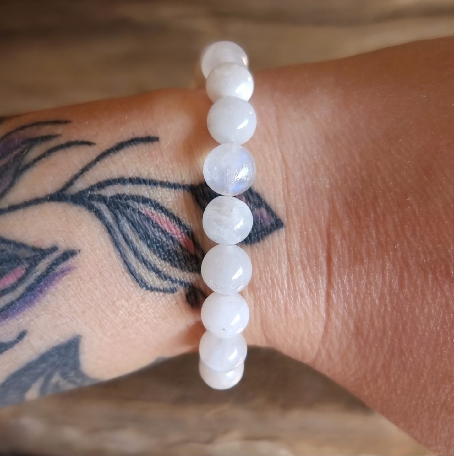 RAINBOW MOONSTONE ENERGY BRACELET 8 mm - INTUITION