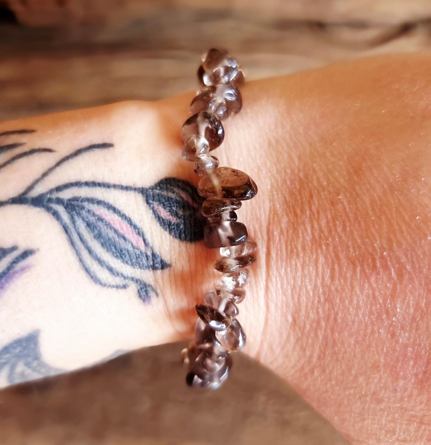 SMOKY QUARTZ CHIPPED BRACELET - GROUNDING & PROTECTION
