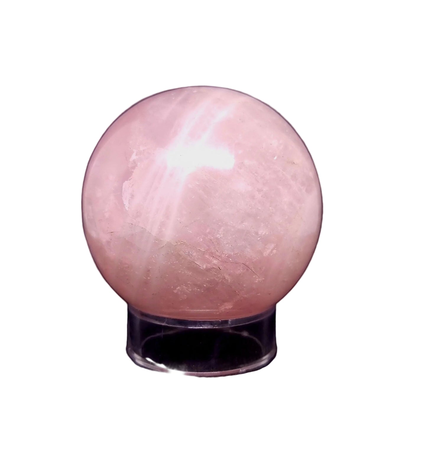ROSE QUARTZ WITH STAR ASTERISM POLISHED SPHERE 6 cm ( 477g )