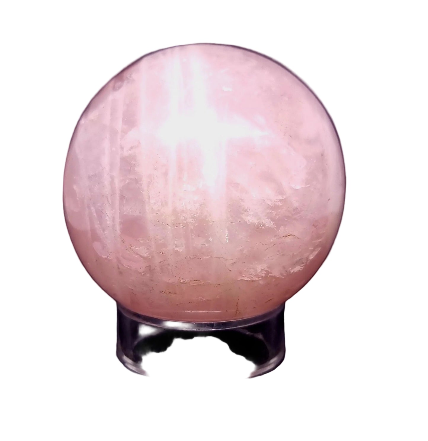 ROSE QUARTZ WITH STAR ASTERISM POLISHED SPHERE 6 cm ( 477g )