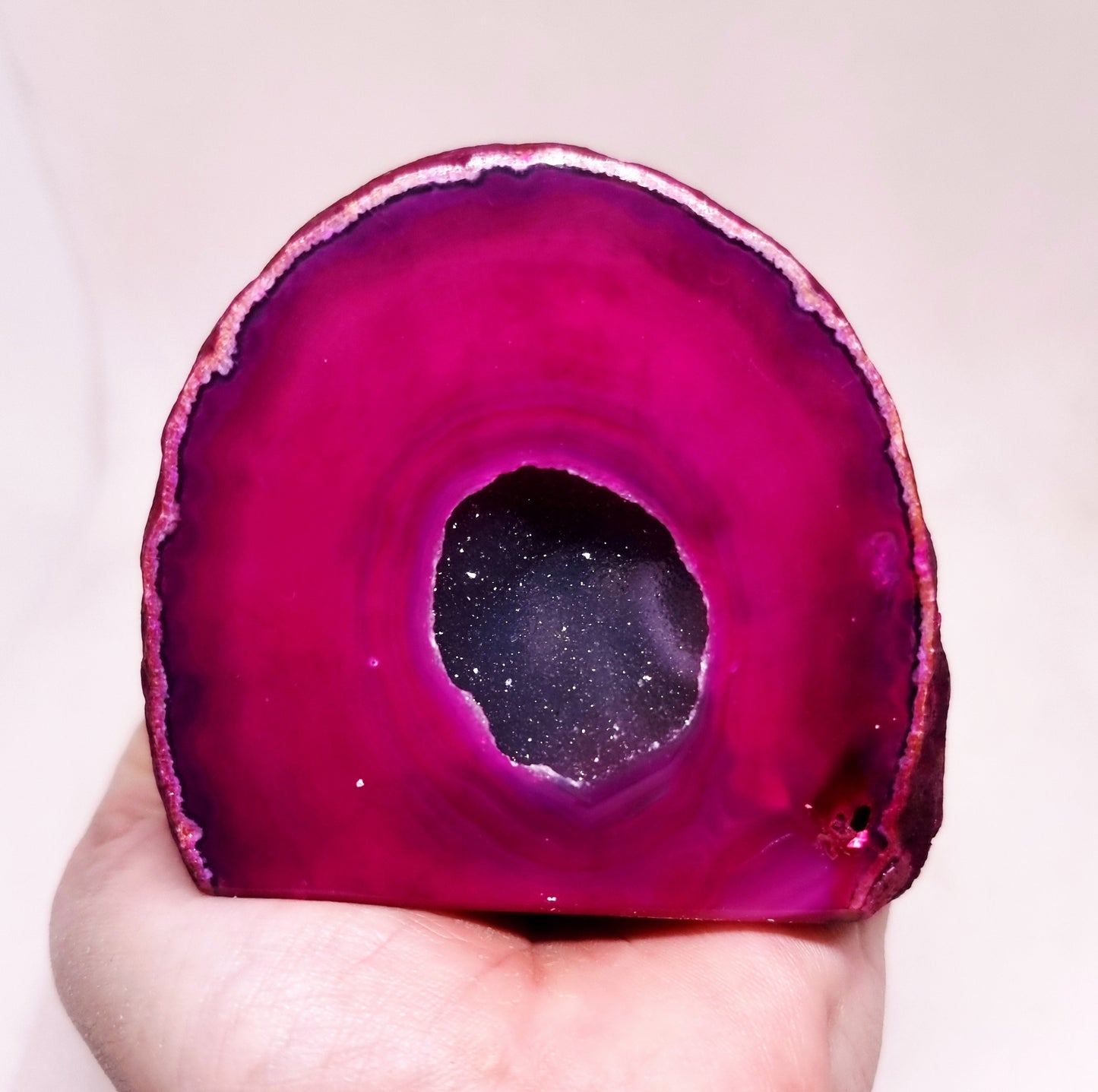 PINK AGATE GEODE 350 g - PASSION