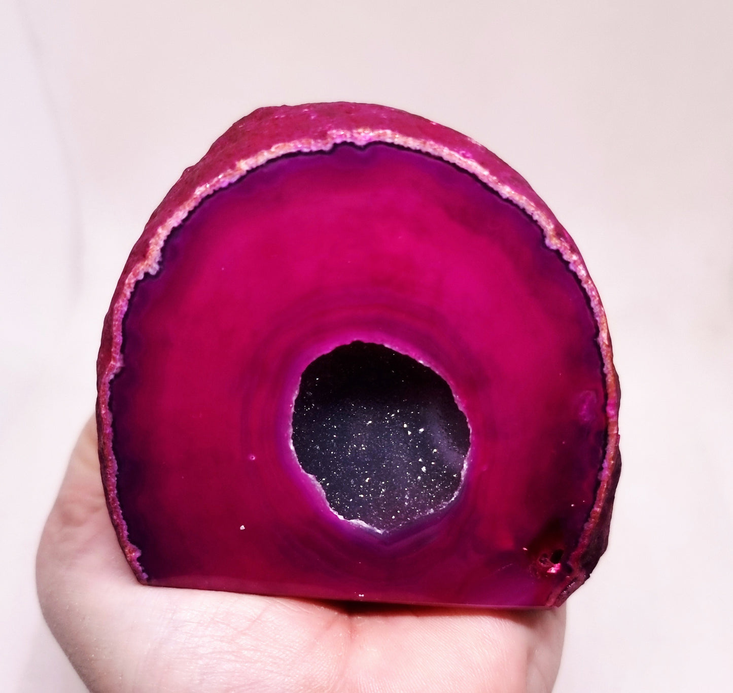 PINK AGATE GEODE 350 g - PASSION