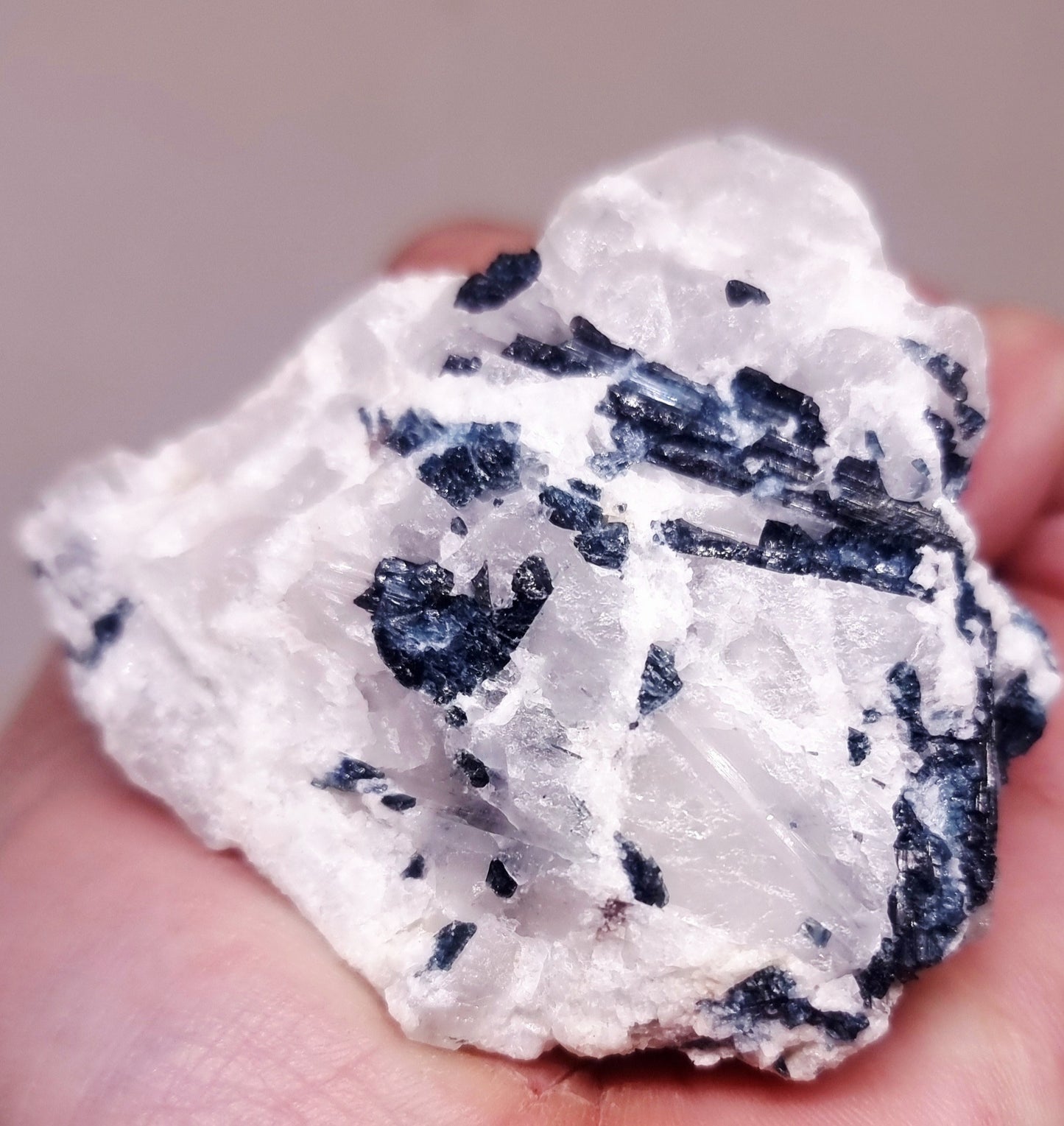 RARE BLUE INDICOLITE TOURMALINE IN WHITE QUARTZ 148 g