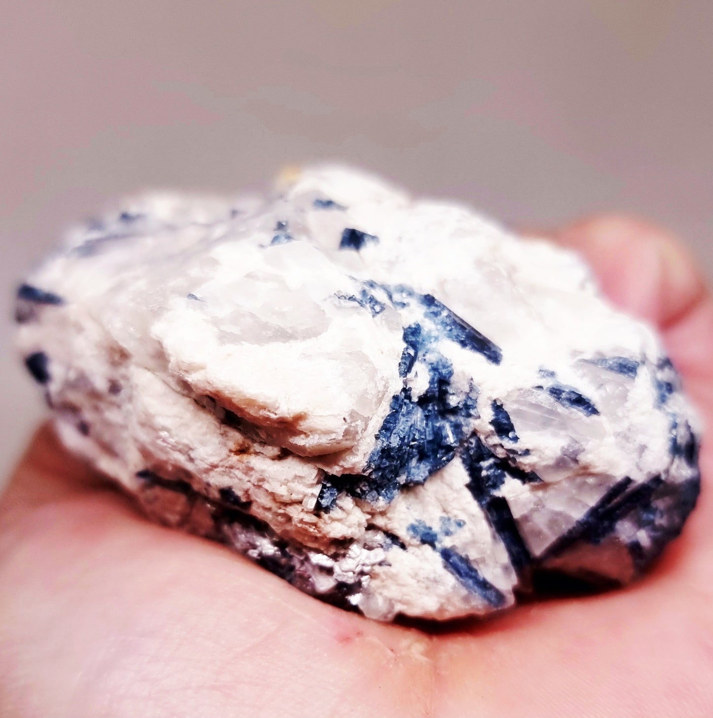 RARE BLUE INDICOLITE TOURMALINE IN WHITE QUARTZ 147 g