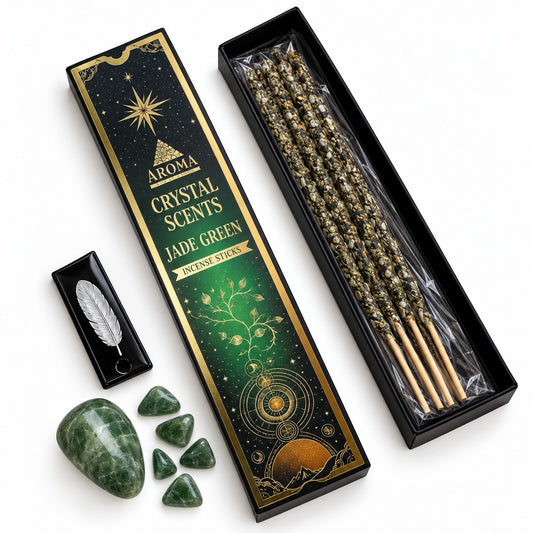 GREEN JADE CRYSTAL SCENTS INCENSE SMUDGE STICKS