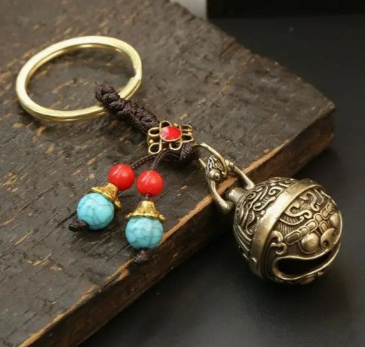 PIXIU DRAGON LUCKY BELL KEYCHAIN - ATTRACTS GOOD LUCK & WEALTH