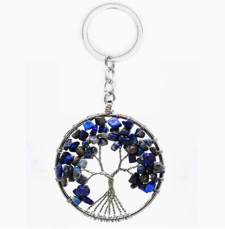 LAPIS LAZULI TREE OF LIFE KEYCHAIN - WISDOM