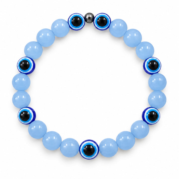 AGAINST EVIL EYE LIGHT BLUE BRACELET