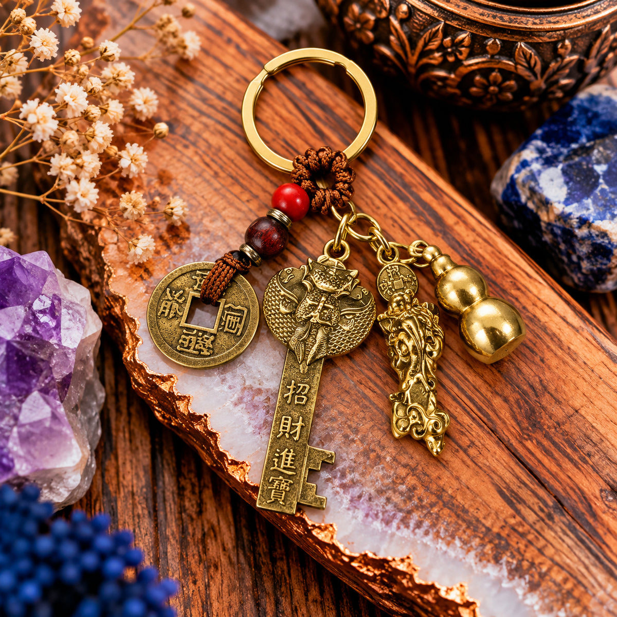 WUFU KEY TO TREASURE VAULT YEAR OF THE LOONG KEYCHAIN