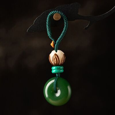 LUCKY DARK GREEN JADE KEYCHAIN - GOOD LUCK & PROSPERITY